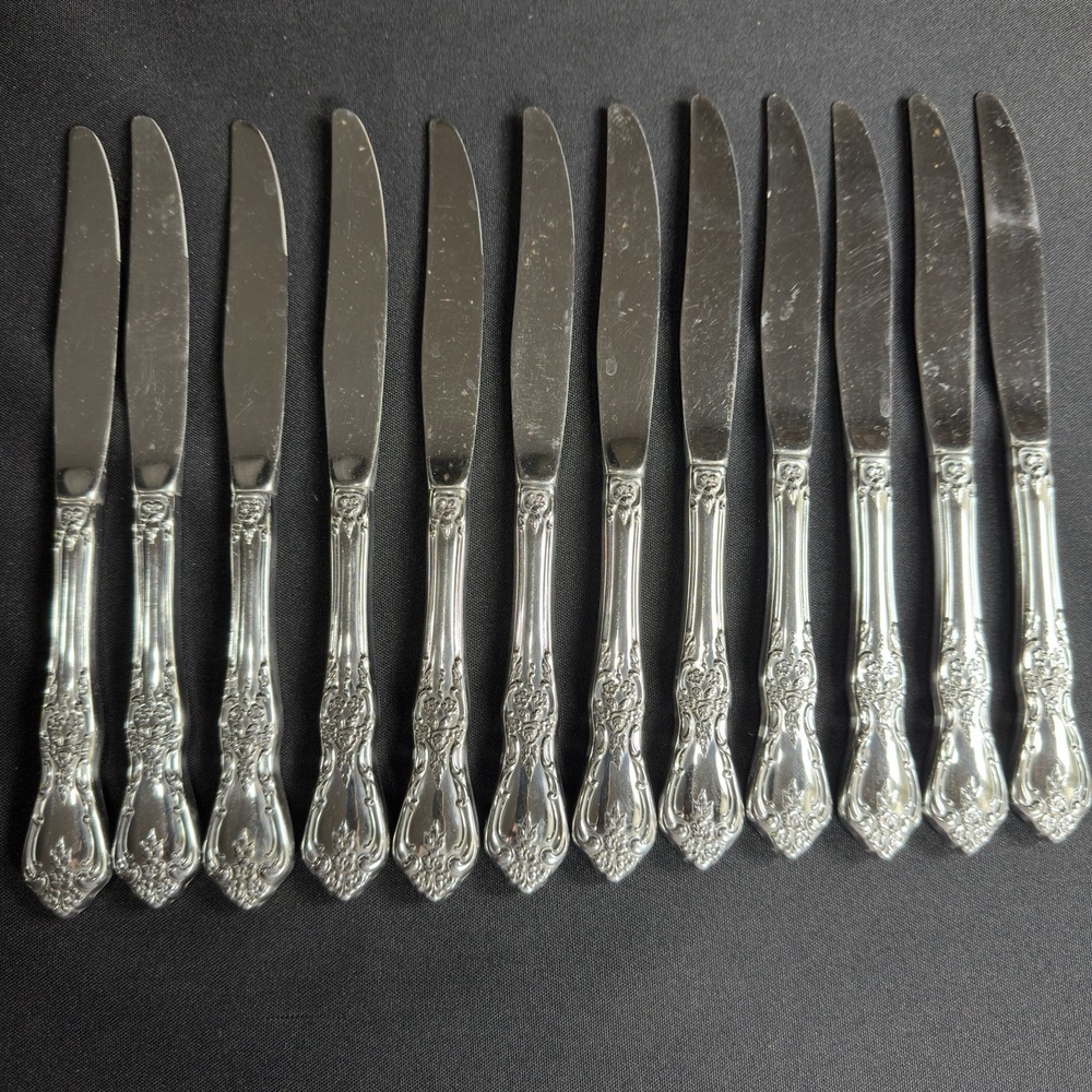 Oneida Kennett Square Dinner Knivesp Set Of 12 Stainless Flatware 9"